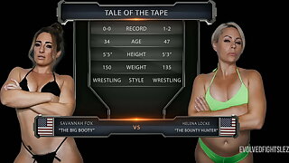 Savannah Fox Lesbian Wrestling Fight Against Helena Locke