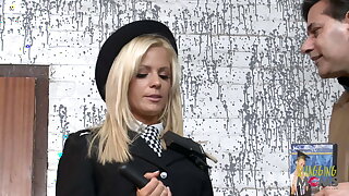 Horny blonde police officers fuck a guy instead of arresting him