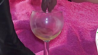 Nicole DuPapillon UK's Longest Labia - Fucks her pussy with a glass dildo and drinks her piss