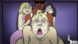 Three big booty married Arab bitches getting fucked by big black dick