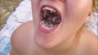 Pissing In This Cum Whore’s Mouth In Public – Nasty Bitch
